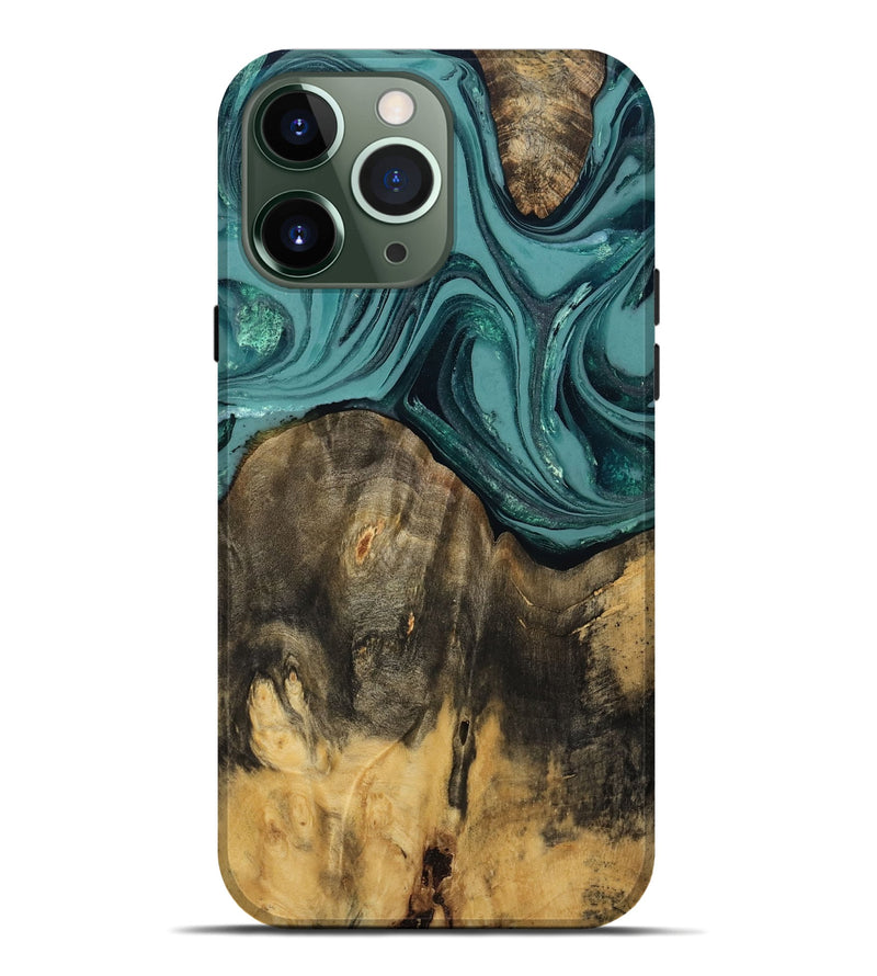 iPhone 13 Pro Max Wood Live Edge Phone Case - Coleson (Green, 809263)
