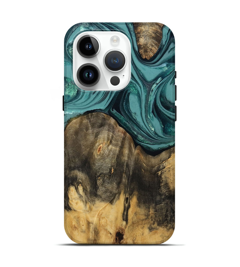 iPhone 15 Pro Wood Live Edge Phone Case - Coleson (Green, 809263)