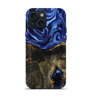 iPhone 15 Wood Live Edge Phone Case - Jadon (Blue, 809265)