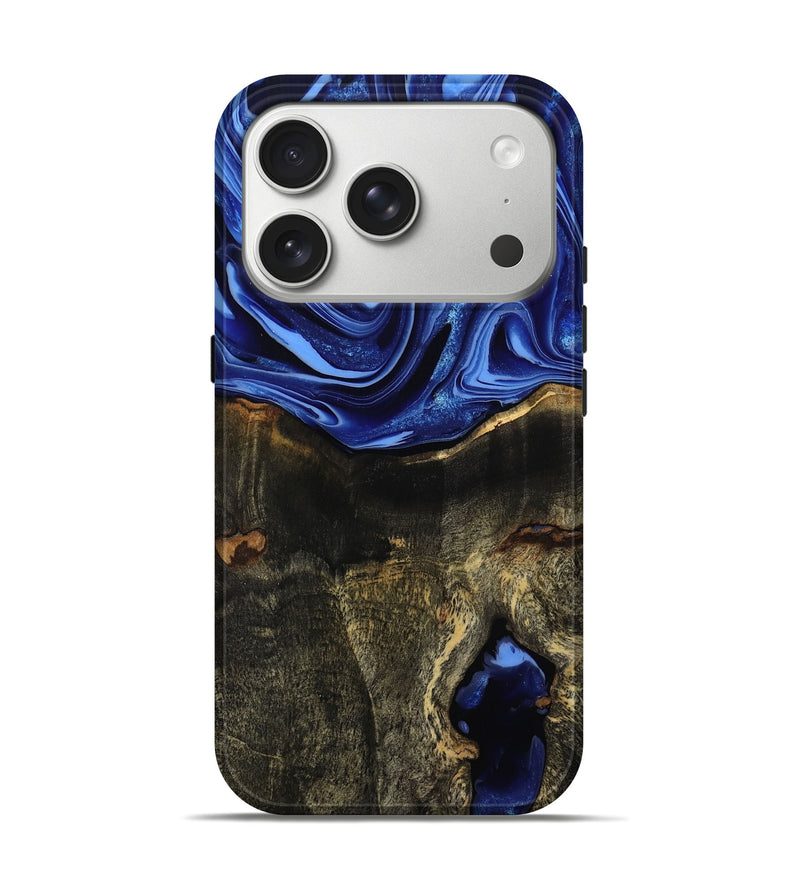iPhone 17 Pro Wood Live Edge Phone Case - Jadon (Blue, 809265)