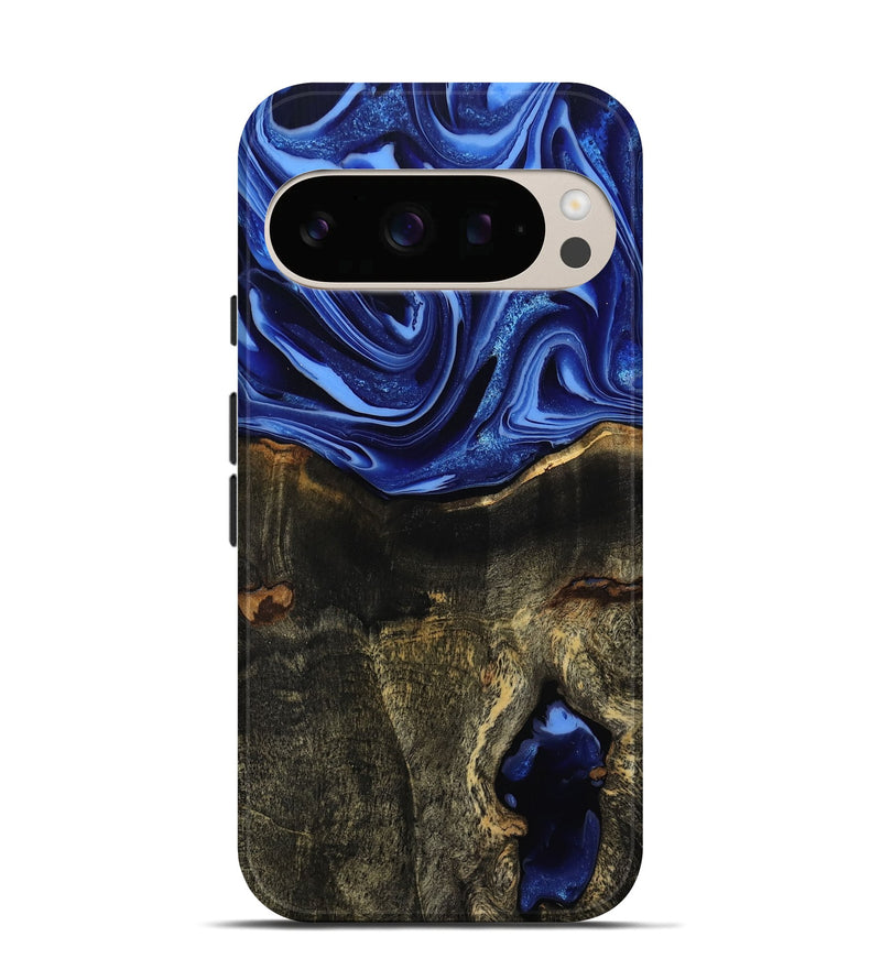 Pixel 10 Pro Wood Live Edge Phone Case - Jadon (Blue, 809265)