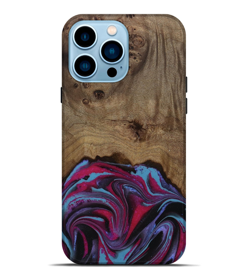 iPhone 14 Pro Max Wood Live Edge Phone Case - Atlas (Purple, 809267)