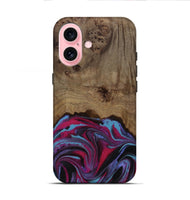 iPhone 16 Wood Live Edge Phone Case - Atlas (Purple, 809267)