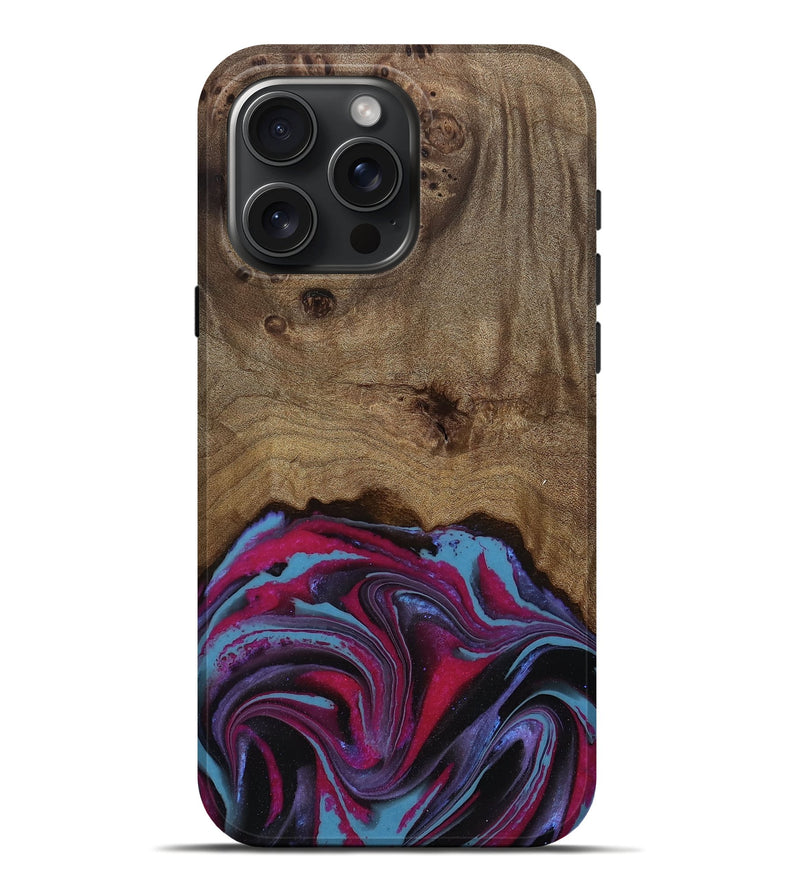 iPhone 16 Pro Max Wood Live Edge Phone Case - Atlas (Purple, 809267)
