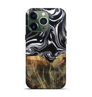 iPhone 13 Pro Wood Live Edge Phone Case - Maximo (Black & White, 809284)