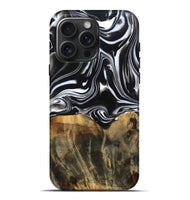 iPhone 16 Pro Max Wood Live Edge Phone Case - Maximo (Black & White, 809284)