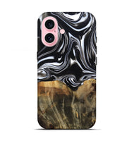 iPhone 17 Wood Live Edge Phone Case - Maximo (Black & White, 809284)