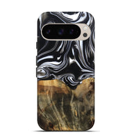 Pixel 9 Pro Wood Live Edge Phone Case - Maximo (Black & White, 809284)