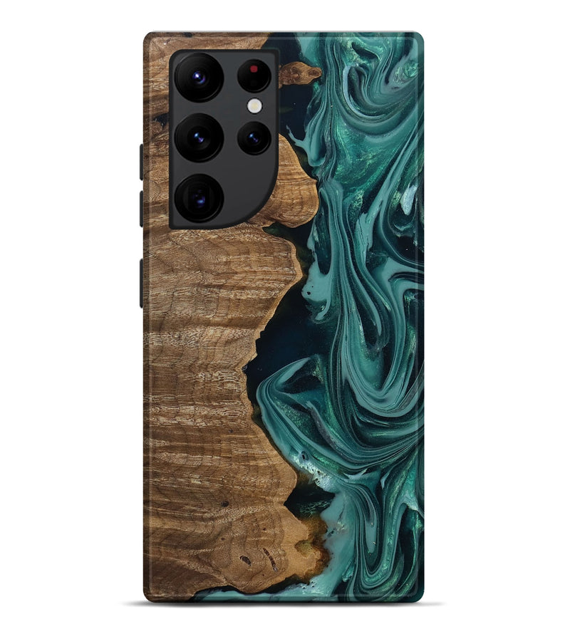 Galaxy S22 Ultra Wood Live Edge Phone Case - Evelyn (Green, 809289)
