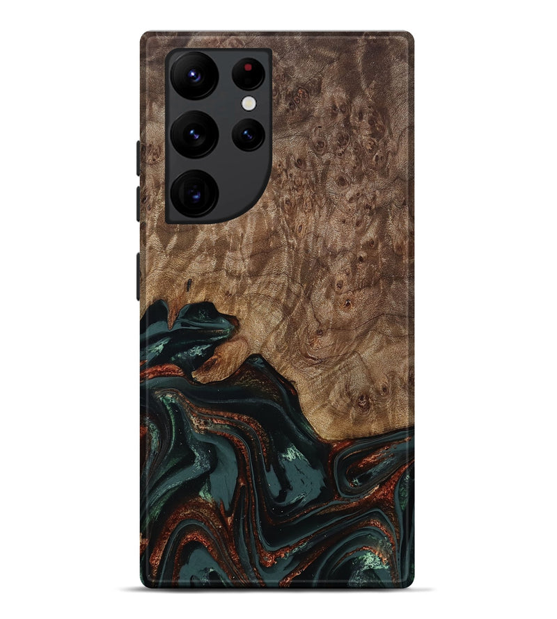 Galaxy S22 Ultra Wood Live Edge Phone Case - Jaliyah (Green, 809290)