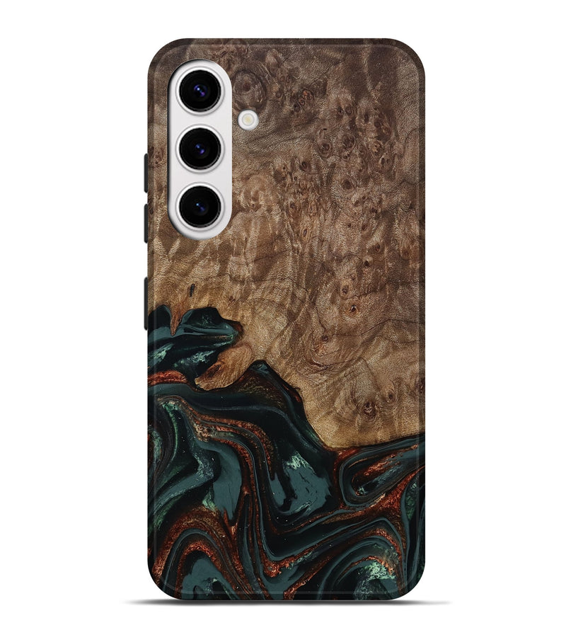 Galaxy S25 Plus Wood Live Edge Phone Case - Jaliyah (Green, 809290)