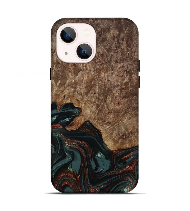 iPhone 13 Wood Live Edge Phone Case - Jaliyah (Green, 809290)