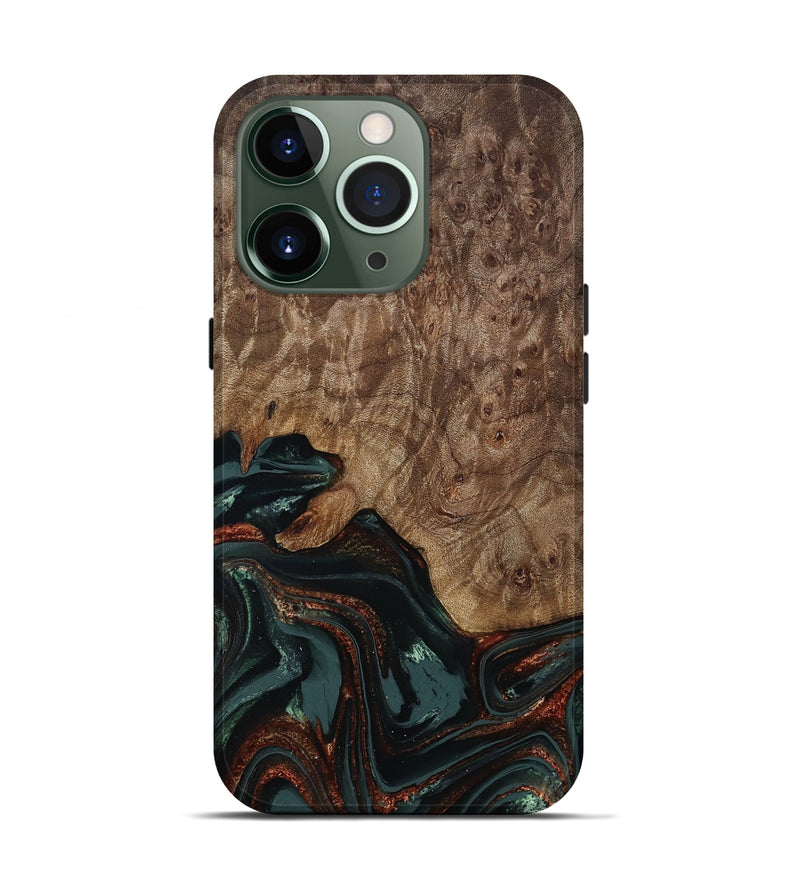 iPhone 13 Pro Wood Live Edge Phone Case - Jaliyah (Green, 809290)