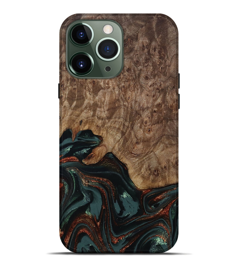iPhone 13 Pro Max Wood Live Edge Phone Case - Jaliyah (Green, 809290)
