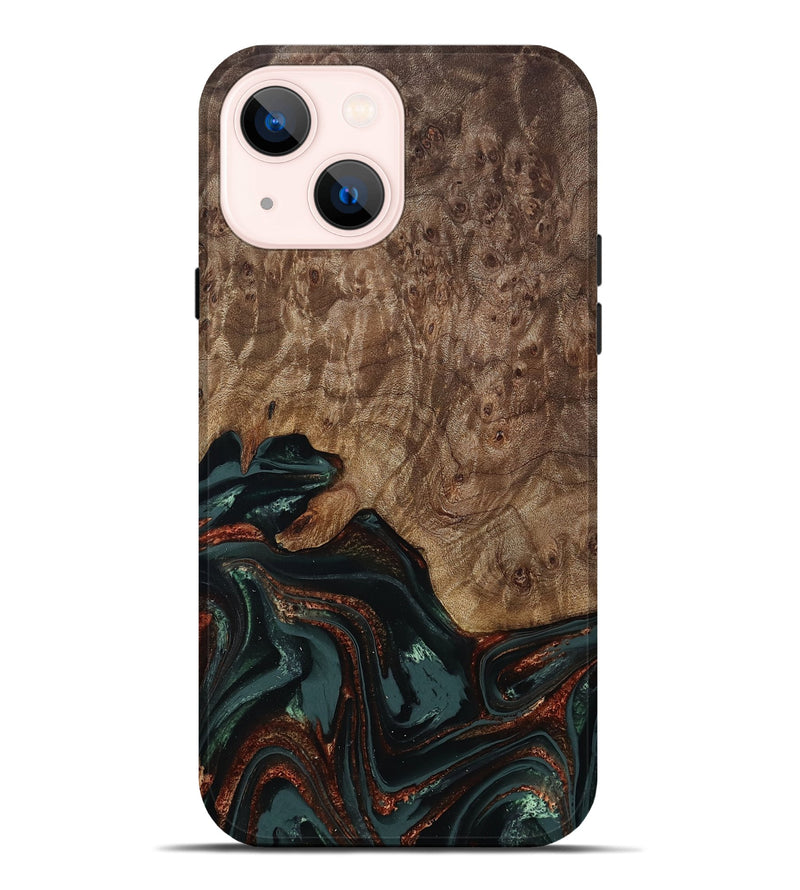 iPhone 14 Plus Wood Live Edge Phone Case - Jaliyah (Green, 809290)