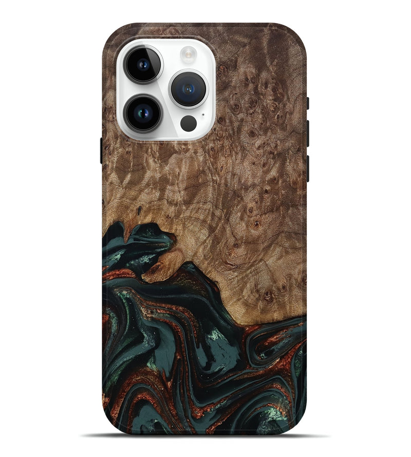 iPhone 15 Pro Max Wood Live Edge Phone Case - Jaliyah (Green, 809290)