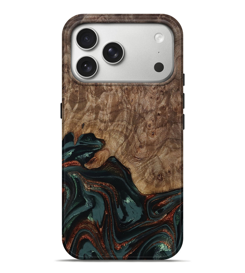 iPhone 17 Pro Max Wood Live Edge Phone Case - Jaliyah (Green, 809290)