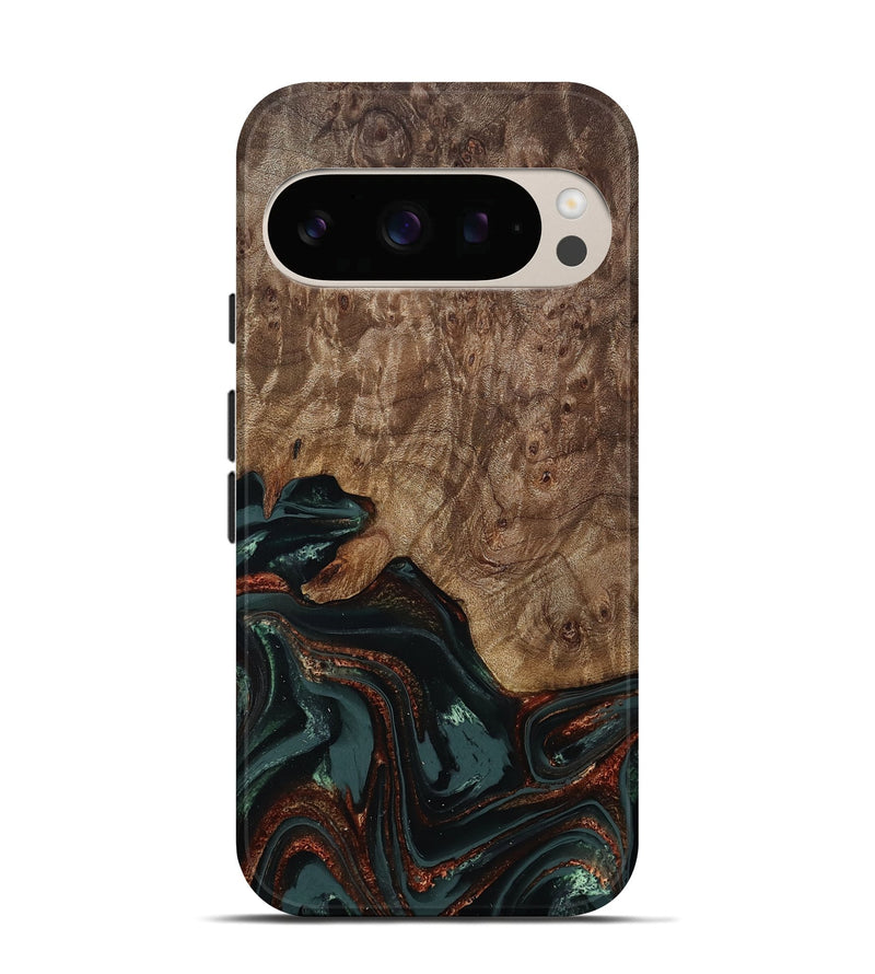 Pixel 10 Pro Wood Live Edge Phone Case - Jaliyah (Green, 809290)