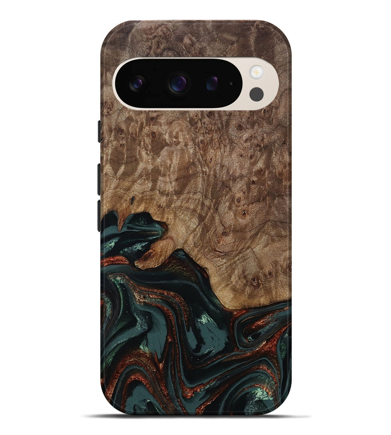 Pixel 9 Pro XL Wood Live Edge Phone Case - Jaliyah (Green, 809290)