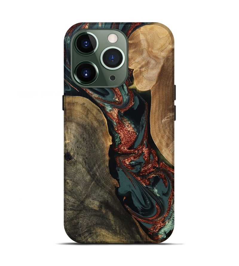 iPhone 13 Pro Wood Live Edge Phone Case - Taliyah (Green, 809291)