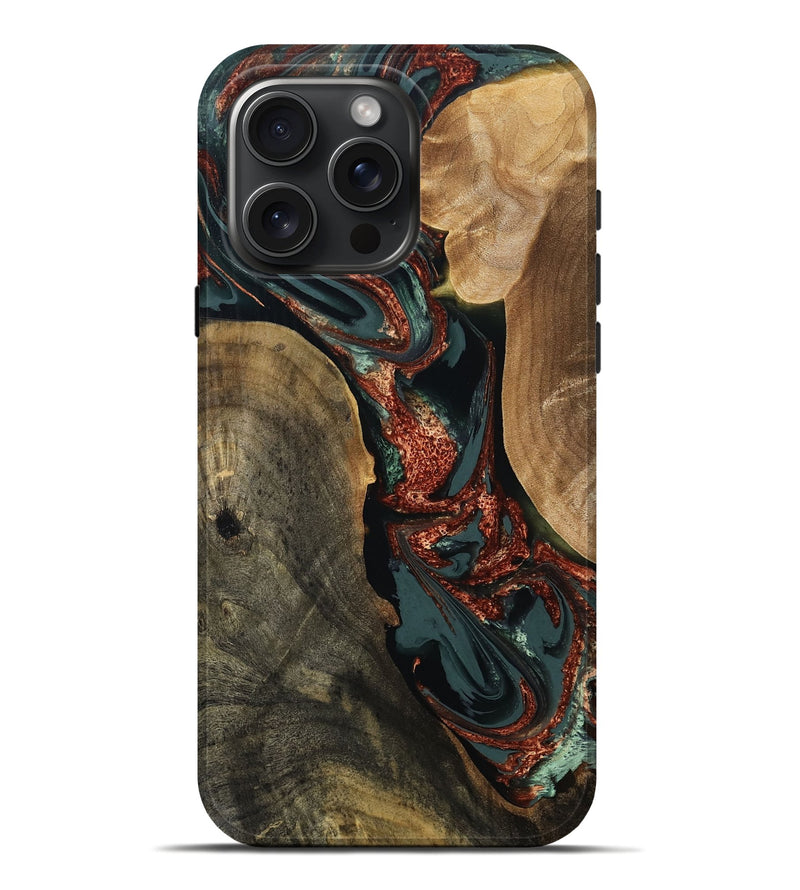iPhone 16 Pro Max Wood Live Edge Phone Case - Taliyah (Green, 809291)