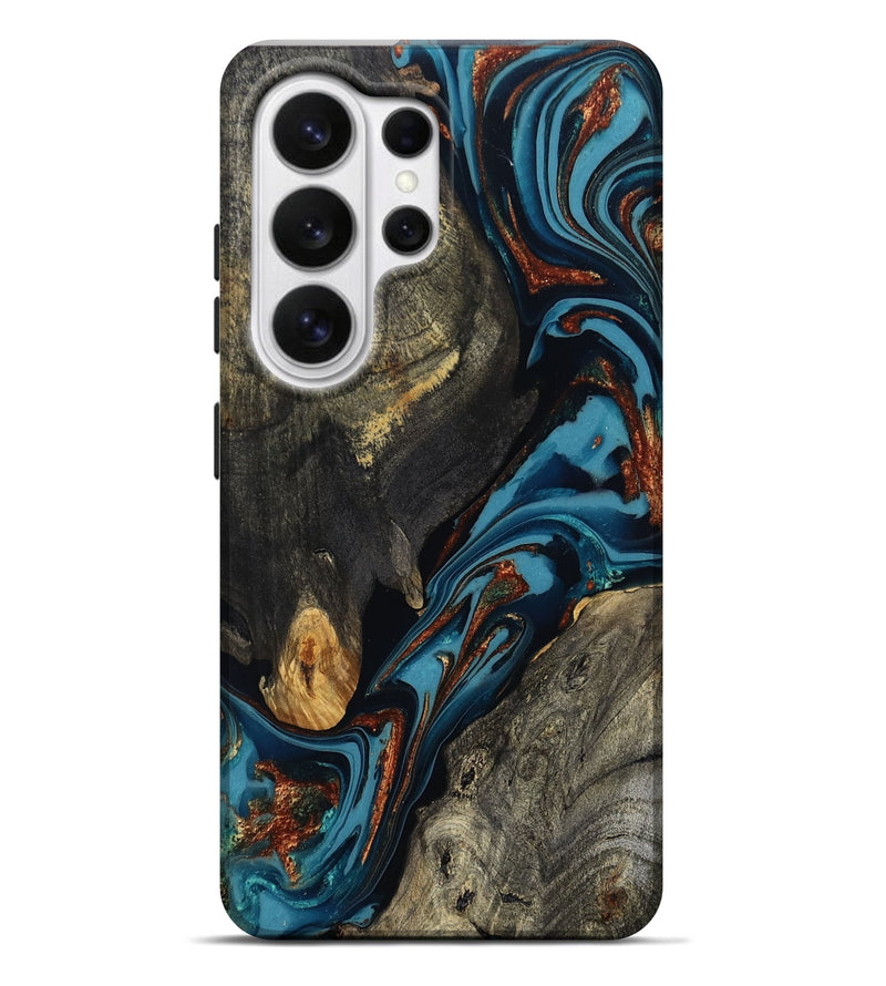 Galaxy S26 Ultra Wood Live Edge Phone Case - Ireland (Teal & Gold, 809292)