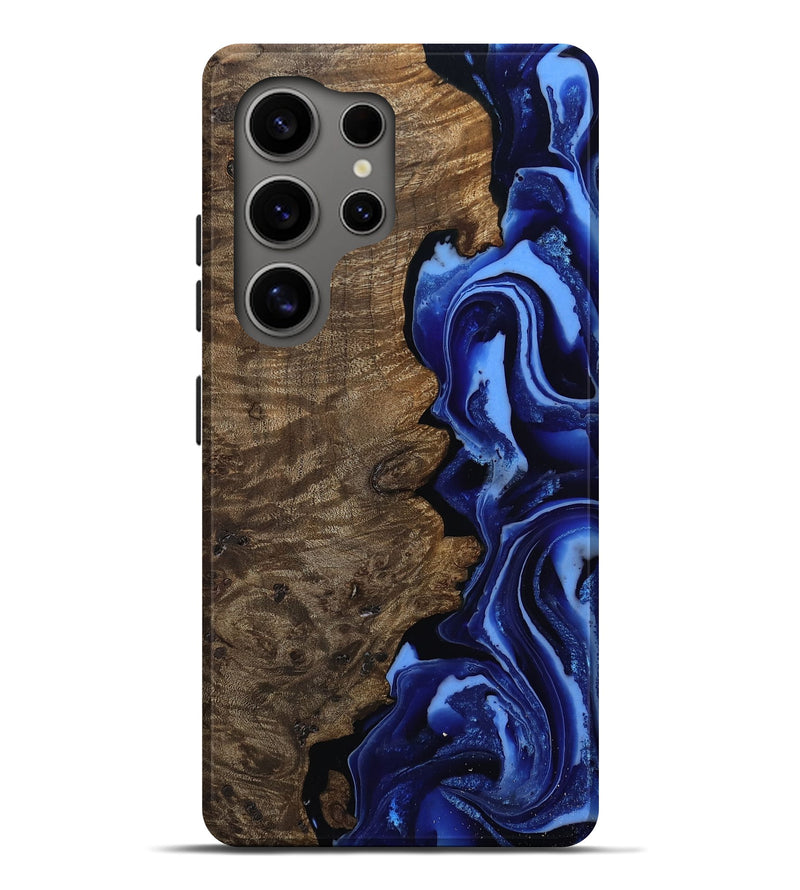 Galaxy S25 Ultra Wood Live Edge Phone Case - Katia (Blue, 809294)
