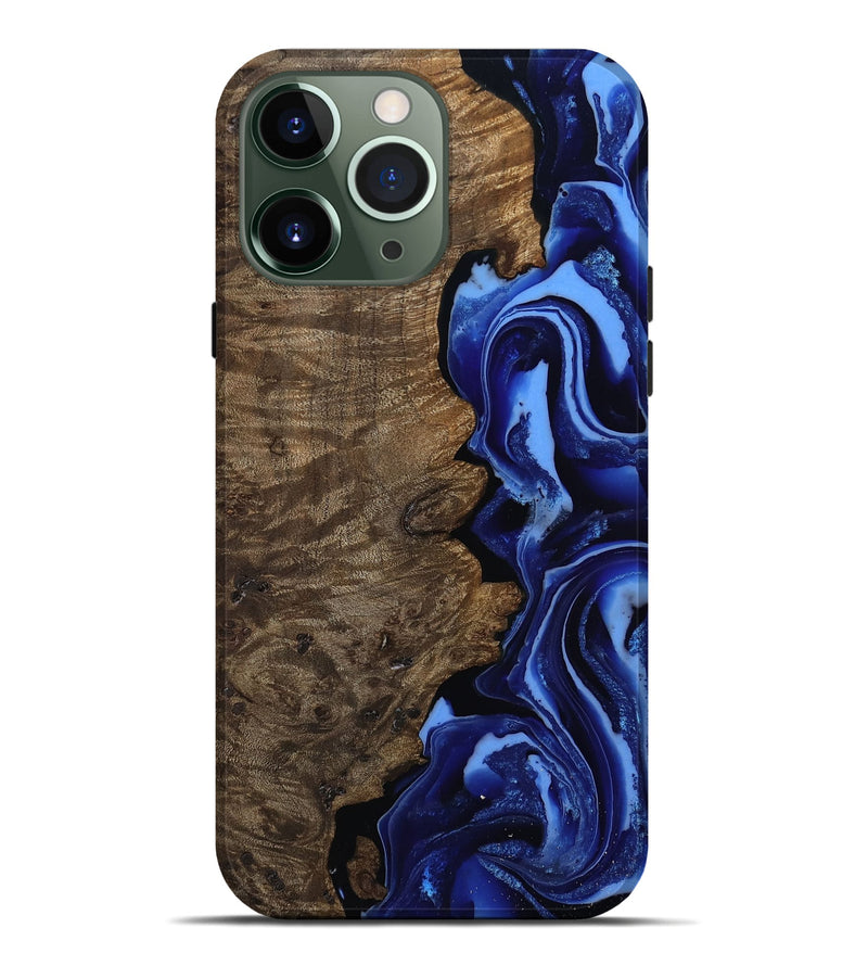 iPhone 13 Pro Max Wood Live Edge Phone Case - Katia (Blue, 809294)