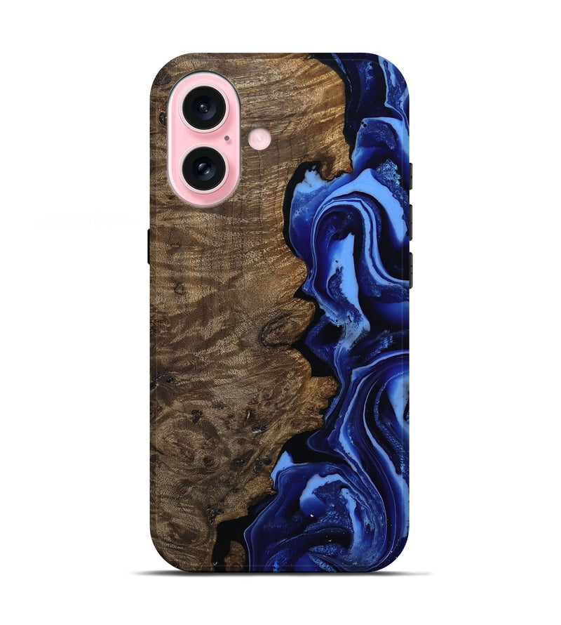 iPhone 17 Wood Live Edge Phone Case - Katia (Blue, 809294)