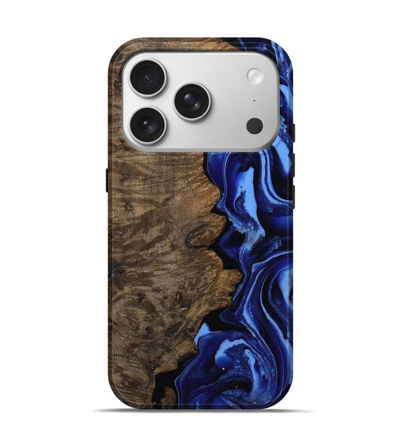 iPhone 17 Pro Wood Live Edge Phone Case - Katia (Blue, 809294)