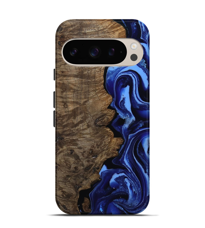 Pixel 9 Wood Live Edge Phone Case - Katia (Blue, 809294)