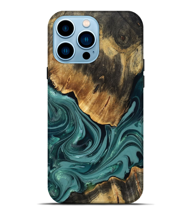iPhone 14 Pro Max Wood Live Edge Phone Case - Colson (Green, 809295)