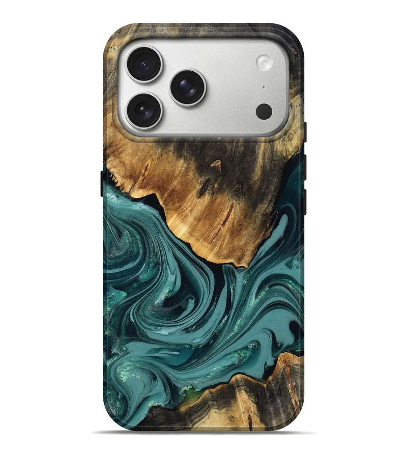 iPhone 17 Pro Max Wood Live Edge Phone Case - Colson (Green, 809295)