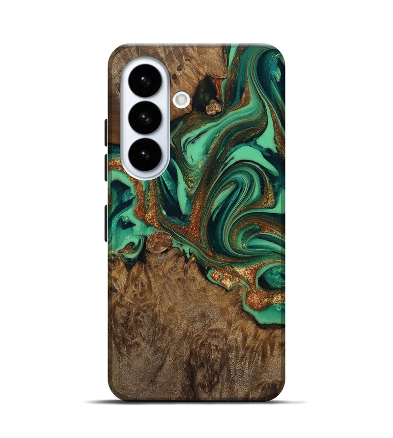 Galaxy S26 Wood Live Edge Phone Case - Liza (Green, 809302)