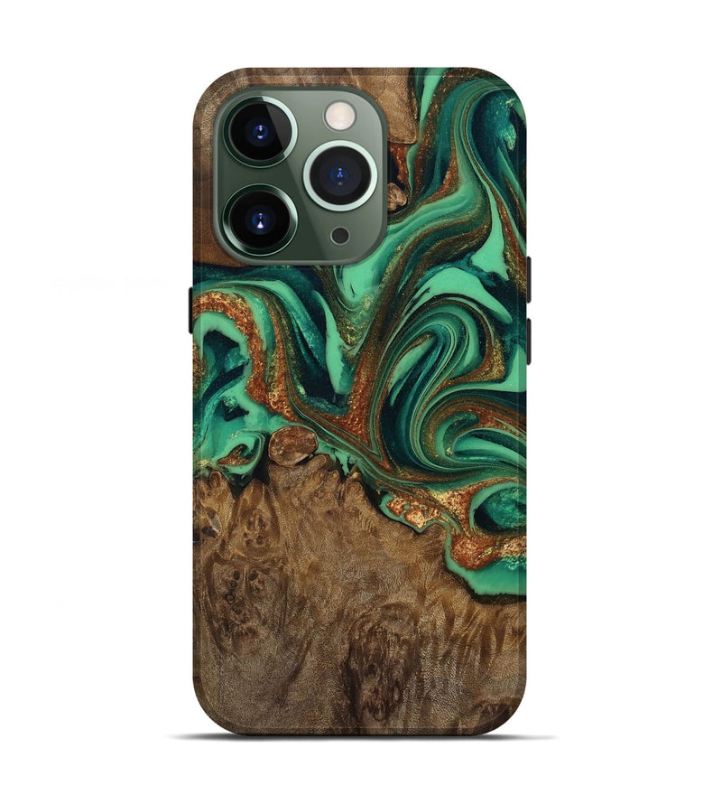 iPhone 13 Pro Wood Live Edge Phone Case - Liza (Green, 809302)