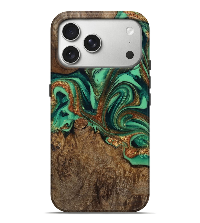 iPhone 17 Pro Max Wood Live Edge Phone Case - Liza (Green, 809302)