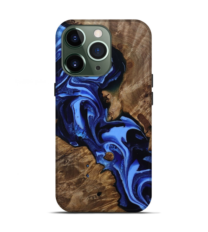 iPhone 13 Pro Wood Live Edge Phone Case - Keri (Blue, 809303)