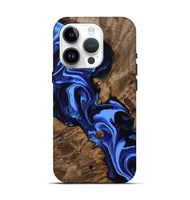 iPhone 15 Pro Wood Live Edge Phone Case - Keri (Blue, 809303)