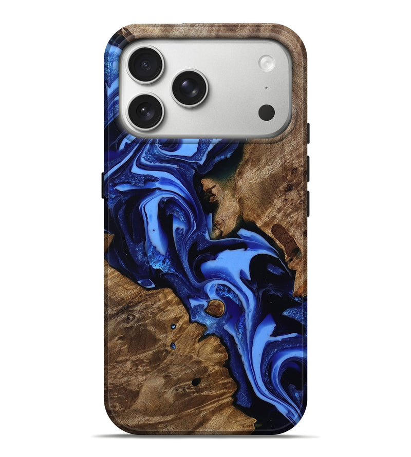 iPhone 17 Pro Max Wood Live Edge Phone Case - Keri (Blue, 809303)