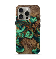iPhone 16 Pro Wood Live Edge Phone Case - Brynn (Green, 809306)
