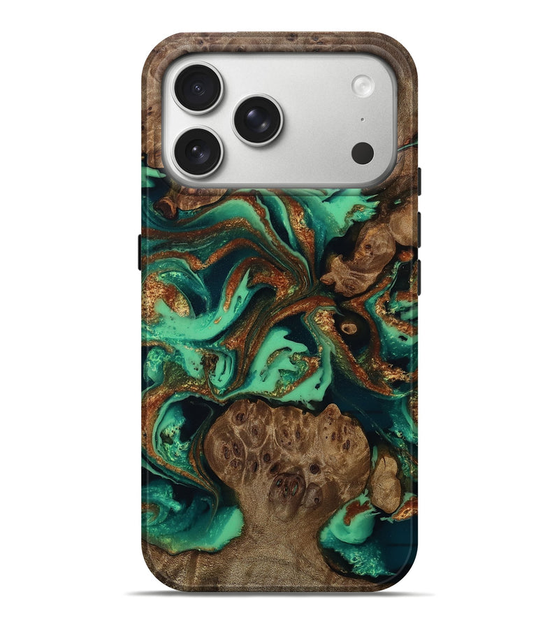 iPhone 17 Pro Max Wood Live Edge Phone Case - Brynn (Green, 809306)