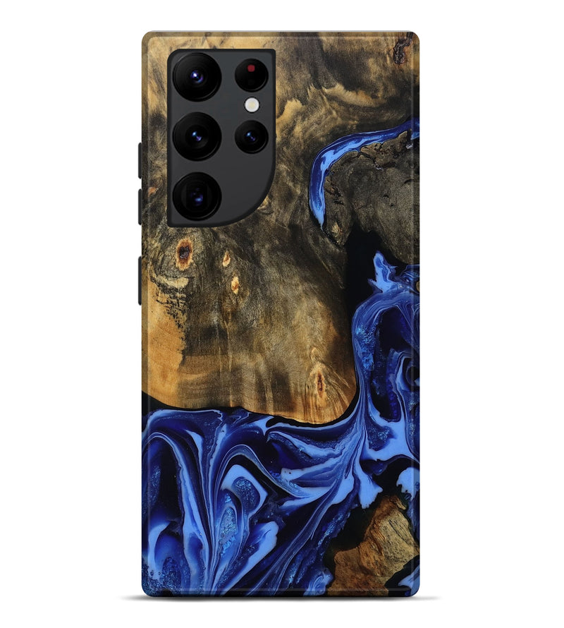 Galaxy S22 Ultra Wood Live Edge Phone Case - Aylani (Blue, 809307)