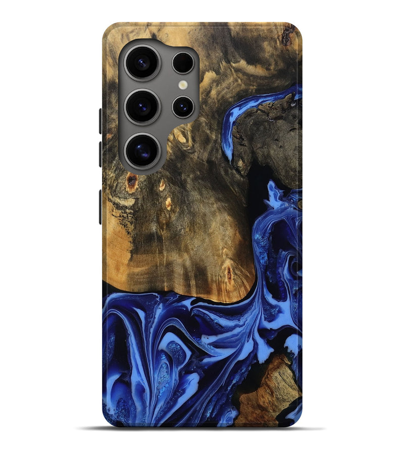 Galaxy S25 Ultra Wood Live Edge Phone Case - Aylani (Blue, 809307)