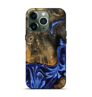 iPhone 13 Pro Wood Live Edge Phone Case - Aylani (Blue, 809307)