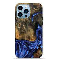 iPhone 14 Pro Max Wood Live Edge Phone Case - Aylani (Blue, 809307)