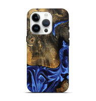 iPhone 15 Pro Wood Live Edge Phone Case - Aylani (Blue, 809307)