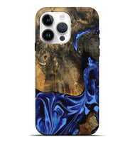 iPhone 15 Pro Max Wood Live Edge Phone Case - Aylani (Blue, 809307)