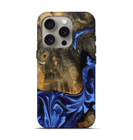 iPhone 16 Pro Wood Live Edge Phone Case - Aylani (Blue, 809307)