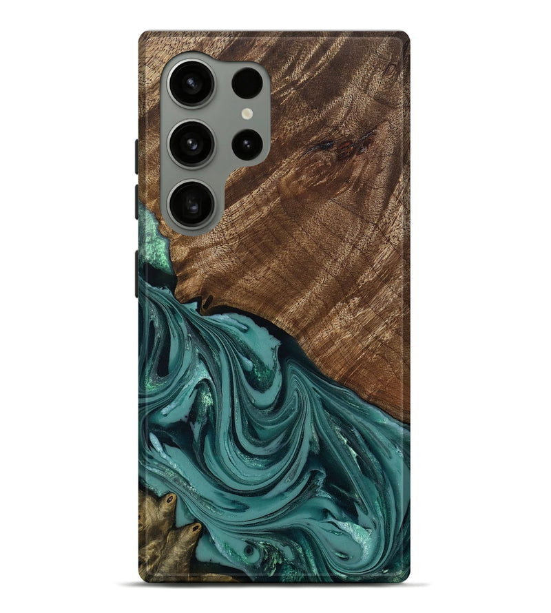 Galaxy S24 Ultra Wood Live Edge Phone Case - Anjali (Green, 809308)