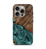 iPhone 16 Pro Wood Live Edge Phone Case - Anjali (Green, 809308)